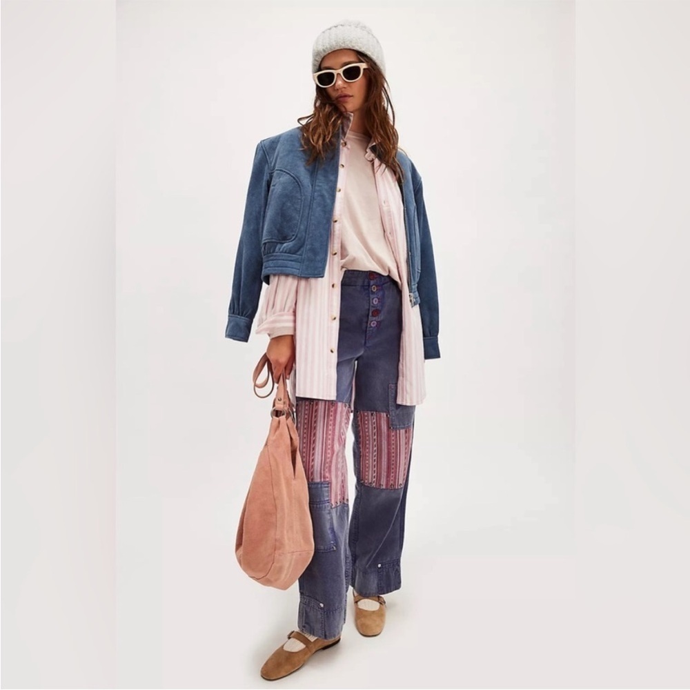 Free People La Vie Patched Pants size 2 nwot